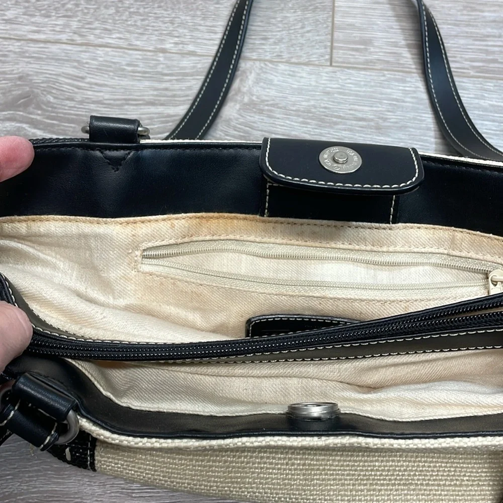 Relic Woven Handbag Vintage Black and Cream